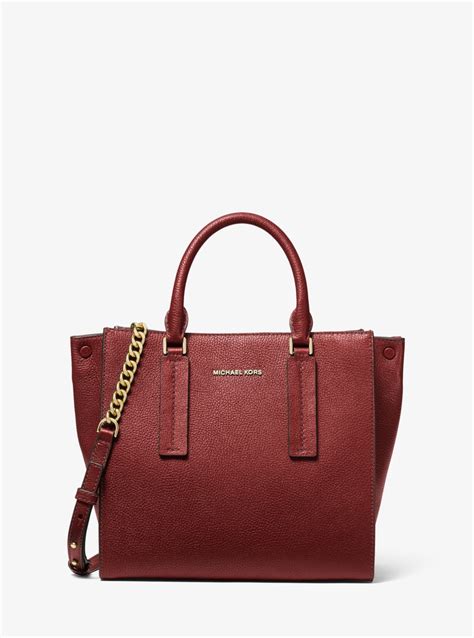 Alessa Medium Pebbled Leather Satchel 